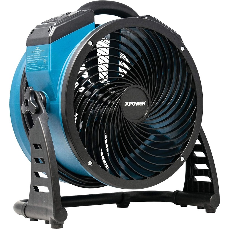 XPOWER FC-250AD DC Motor Heavy Duty Industrial High Velocity Whole Room Air Mover Air Circulator Utility Floor Fan with Daisy Chain, Variable Speed, Timer, 13 inch, 1560 CFM | Bigbigmart.com