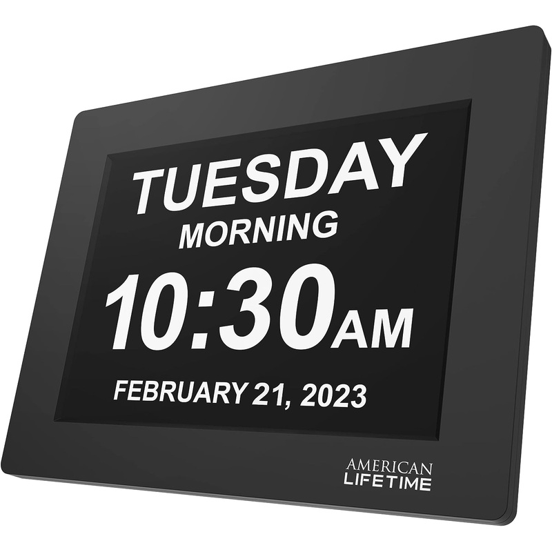 American Lifetime New 2023 Dementia Clock Large Digital Clock for Seniors, Digital Clock Large Display with Custom Alarms, Clock with Day & Date for Elderly, Large Number Digital Clock Black | Bigbigmart.com