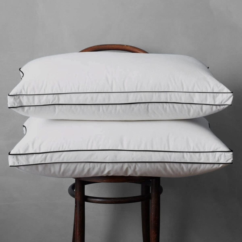 APSMILE Organic Goose Feathers & Down Pillow for Sleeping, 2 Pack King Size Gusseted Pillow Inserts, Hotel Collection Medium Bed Pillow Set for Stomach, Side and Back Sleepers, 20×36 | Bigbigmart.com