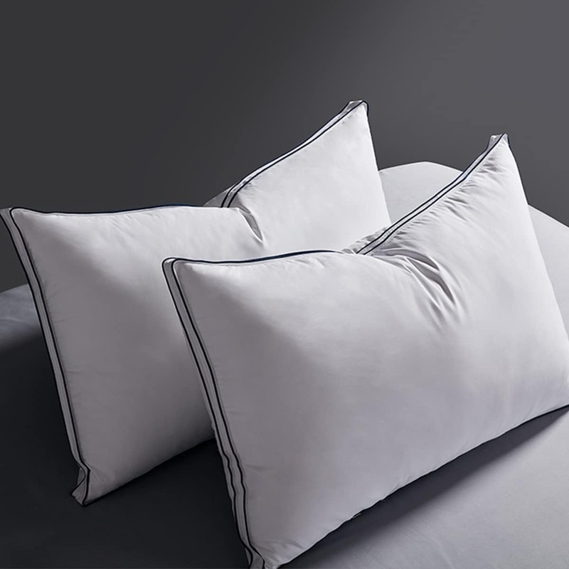 APSMILE Organic Goose Feathers & Down Pillow for Sleeping, 2 Pack Queen Size Gusseted Pillow Inserts, Hotel Collection Medium Bed Pillow Set for Stomach, Side and Back Sleepers, 20×30 | Bigbigmart.com