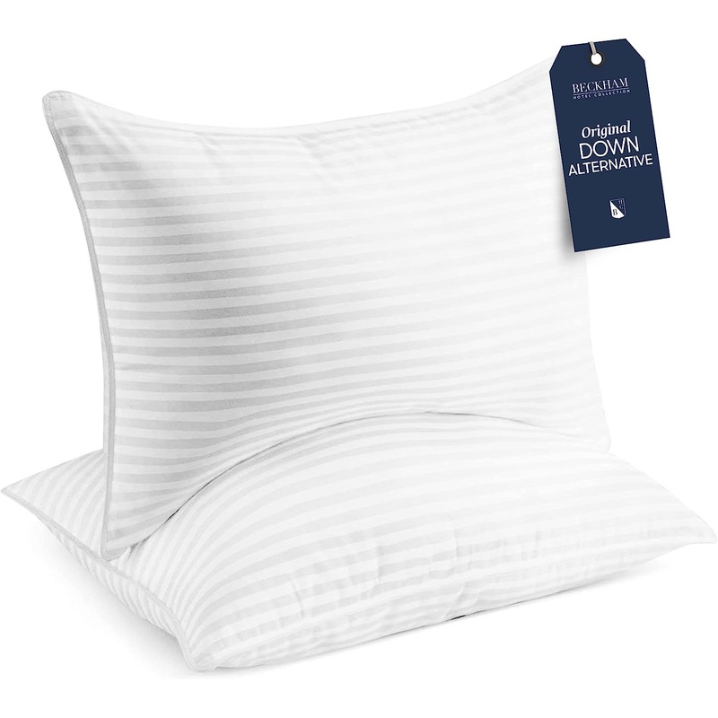 Beckham Hotel Collection Bed Pillows King Size Set of 2 – Down Alternative Bedding Gel Cooling Big Pillow for Back, Stomach or Side Sleepers | Bigbigmart.com