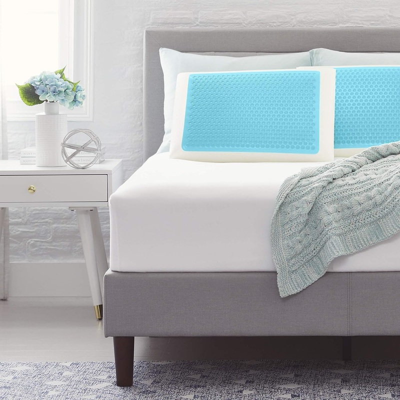 Comfort Revolution Blue Bubble Gel + Memory Foam Pillow, Standard (Pack of 1), White | Bigbigmart.com
