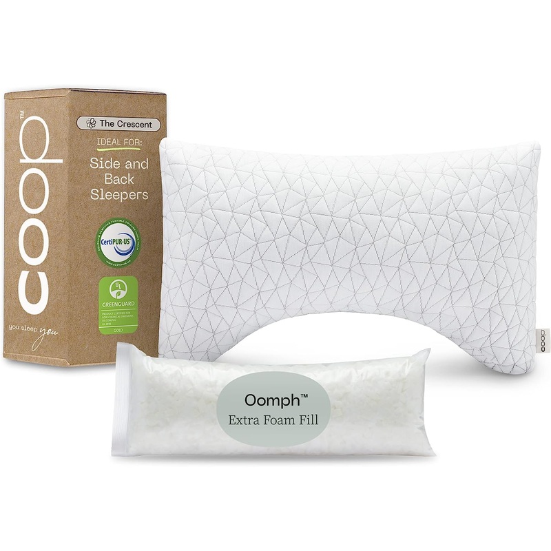 Coop Home Goods Crescent Back and Side Sleeper Pillow – Pillow for Neck and Shoulder Pain Relief, Memory Foam Pillow, Bed Pillow for Sleeping