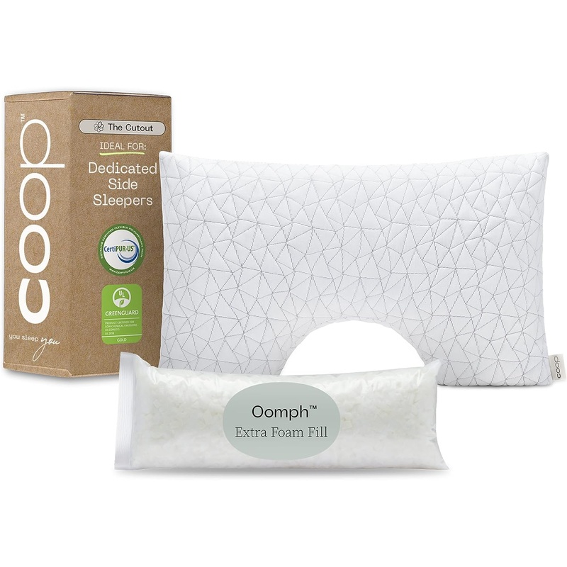 Coop Home Goods Cut-Out Side Sleeper Pillow – Notch Memory Foam Pillow, Cervical Pillow for Side Sleepers, Neck Pillows, (King Size)