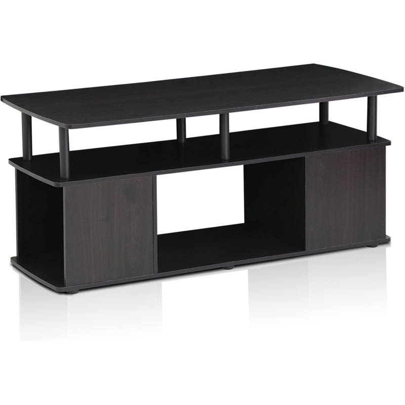 Furinno JAYA Utility Design Coffee Table / TV Stand for TV up to 55 Inch with Open Storage, Blackwood | Bigbigmart.com