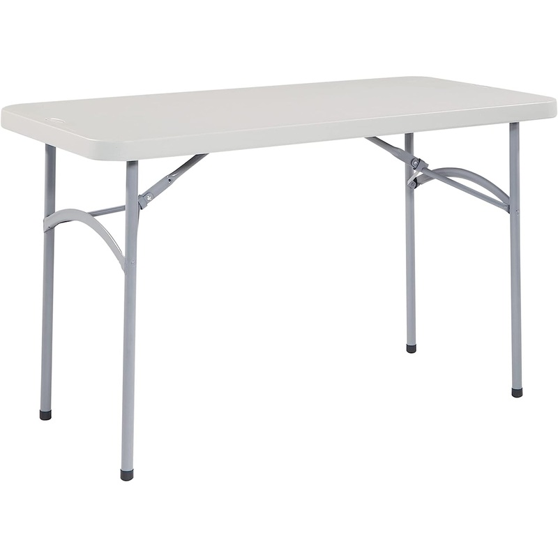 Office Star Resin Multipurpose Rectangle Folding Table for Indoor or Outdoor Use, 4 Feet x 2 Feet | Bigbigmart.com