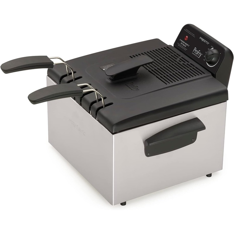 Presto 05466 Stainless Steel Dual Basket Pro Fry Immersion Element Deep Fryer | Bigbigmart.com
