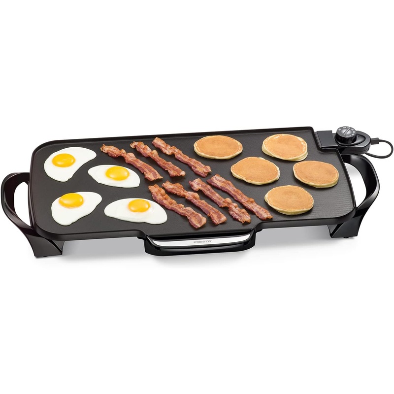 Presto 07061 22-inch Electric Griddle With Removable Handles, Black, 22-inch | Bigbigmart.com