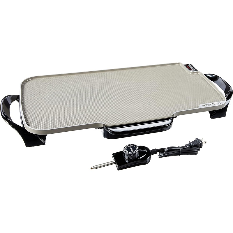 Presto Ceramic 22-inch 07062 Electric Griddle with removable handles, Black, One Size | Bigbigmart.com