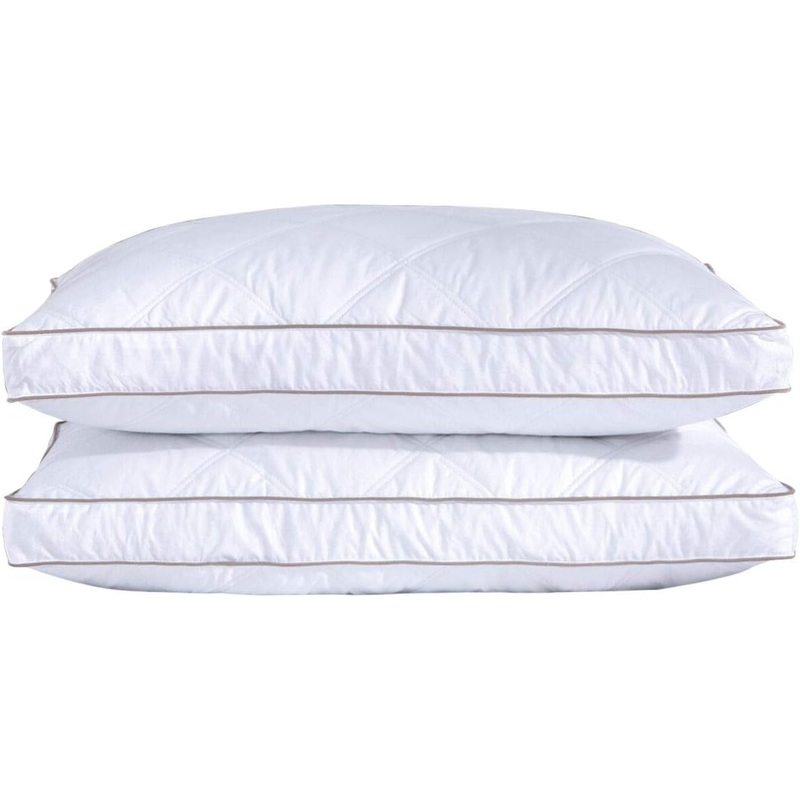 Puredown Goose Feathers and Down Pillow for Sleeping Gusseted Bed Hotel Collection Pillows, King, Set of 2 | Bigbigmart.com