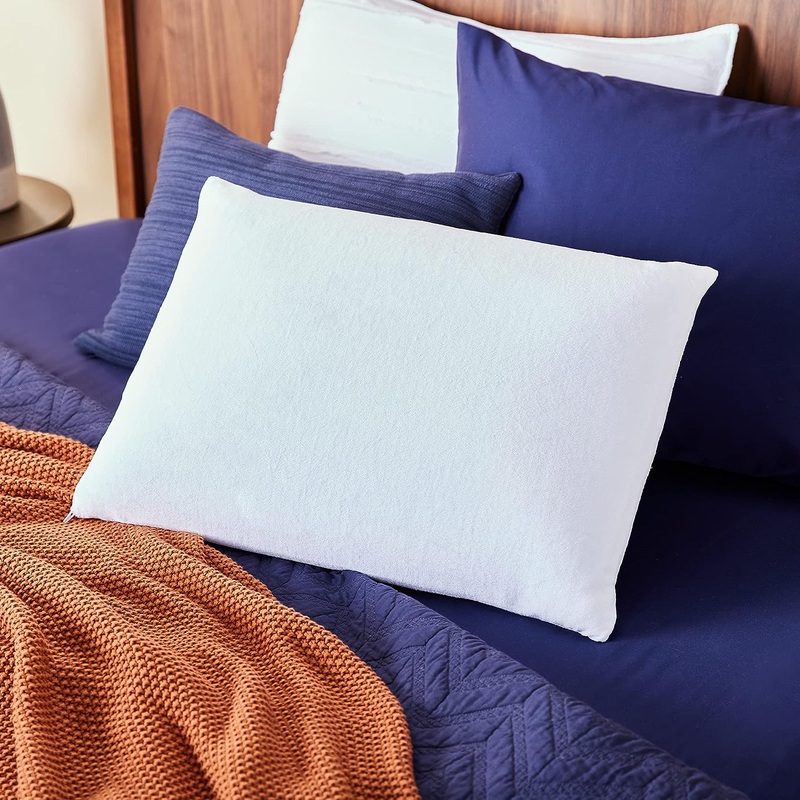 Sleep Innovations Classic Memory Foam Pillow, Standard Size, Head and Neck Alignment, Side, Stomach, and Back Sleepers, Medium Support,White | Bigbigmart.com