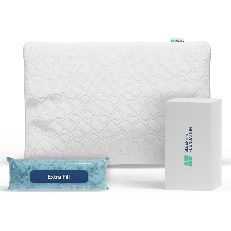 SLEEP IS THE FOUNDATION Shredded Memory Foam Pillow for Sleeping – Adjustable & Cooling Pillow for Side Sleepers and All Sleeping Positions – King Size Pillow | Bigbigmart.com