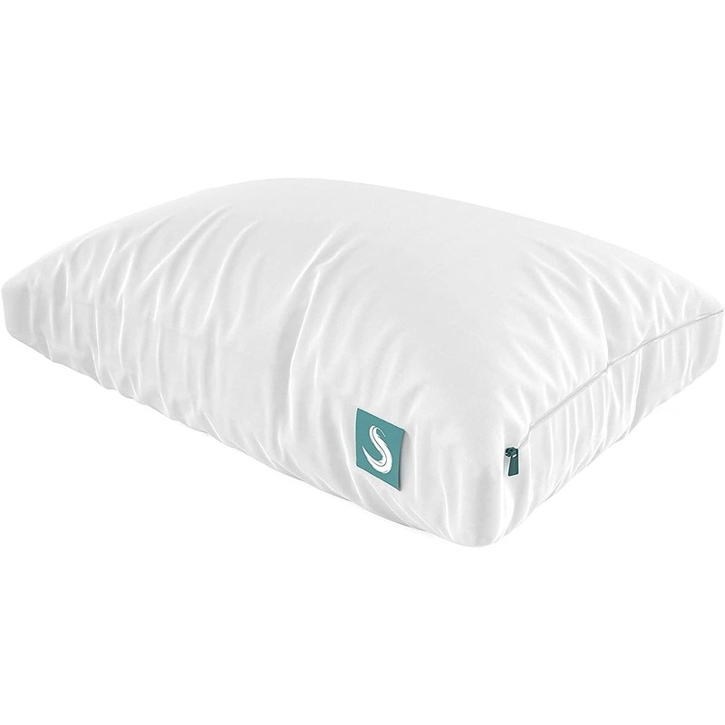 Sleepgram Bed Support Adjustable Hypoallergenic Cool Sleeping Loft Soft Pillow with Removeable Microfiber Cover, King Size, White (2 Pack) | Bigbigmart.com