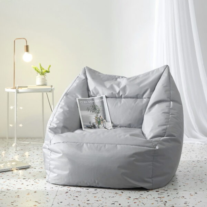 Urban Shop Structured Bean Chair, Gray Canvas | Bigbigmart.com
