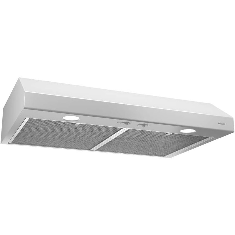 Broan-NuTone Glacier 36-inch Under-Cabinet 4-Way Convertible Range Hood with 2-Speed Exhaust Fan and Light White | Bigbigmart.com