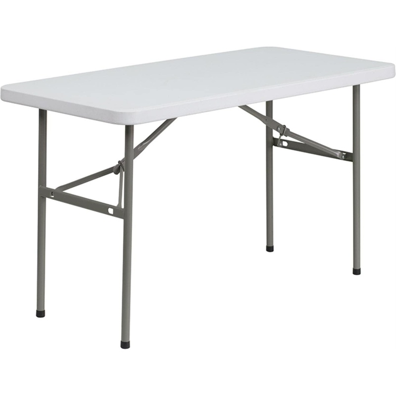 Flash Furniture Elon 4-Foot Granite White Plastic Folding Table | Bigbigmart.com