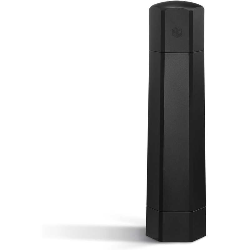 HexClad Cookware Professional Grade Heavy Duty Pepper Grinder Mill with Refillable Black Aluminum Mono-Chrome Pepper Mill and Adjustable Coarseness | Bigbigmart.com