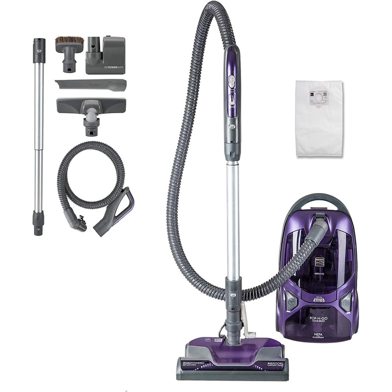 Kenmore 600 Series Friendly Lightweight Bagged Canister Vacuum with Pet PowerMate, Pop-N-Go Brush, 2 Motors, HEPA Filter, Aluminum Telescoping Wand, Retractable Cord and 4 Cleaning Tools, Purple | Bigbigmart.com