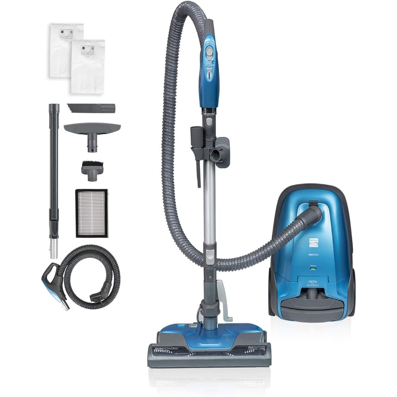 Kenmore Pet Friendly Lightweight Bagged Canister Vacuum Cleaner with Extended Telescoping Wand, HEPA, 2 Motors, Retractable Cord, and 4 Cleaning Tools, Blue | Bigbigmart.com