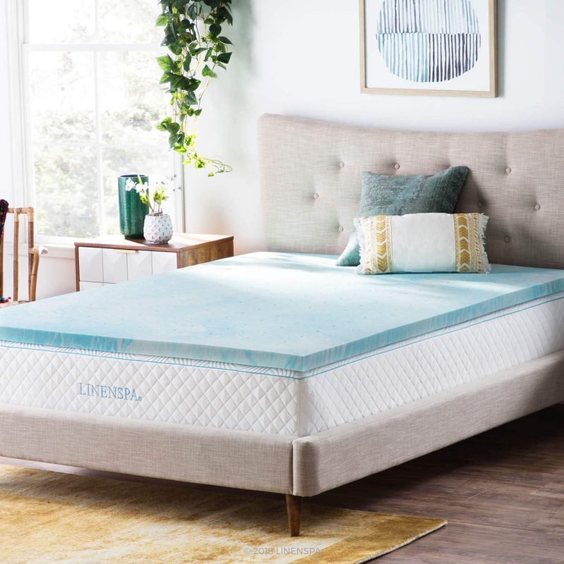 Linenspa 2 Inch Mattress Topper Queen – Gel Swirl Memory Foam Twin XL Mattress Topper – CertiPUR-US Certified – Twin XL Size – Dorm Room Essentials | Bigbigmart.com