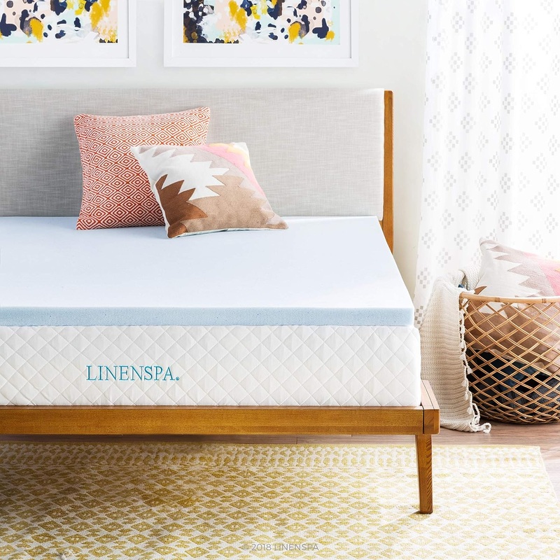 Linenspa 2 Inch Memory Foam Mattress Topper, Gel Infused Short Queen Mattress Topper, CertiPUR-US Certified | Bigbigmart.com