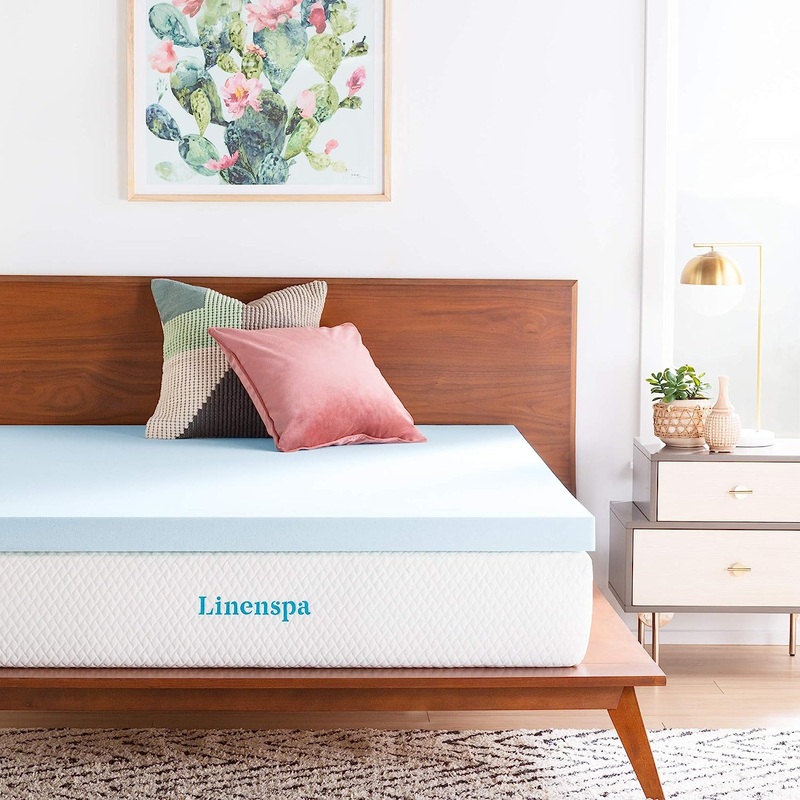 Linenspa 3 Inch Memory Foam Mattress Topper, Gel Infused Full Mattress Topper, CertiPUR-US Certified | Bigbigmart.com
