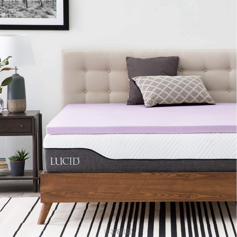 LUCID 4 Inch Lavender Infused Memory Foam Mattress Topper – Ventilated Design – Twin Size | Bigbigmart.com