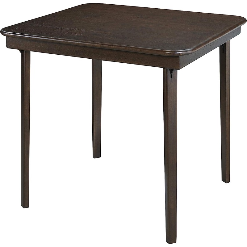 Meco Industries Stakmore Straight Edge Indoor Folding Table, Espresso, 32D x 32W x 29.5H in | Bigbigmart.com