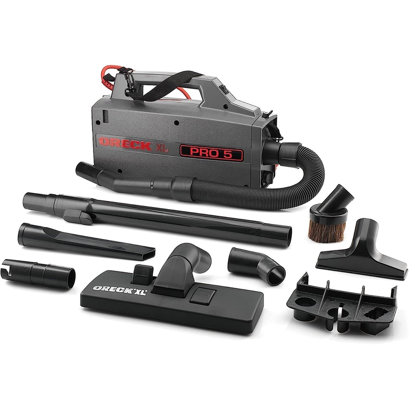 ORECK COMMERCIAL XL Pro 5 Super Compact Canister Bagged Vacuum Cleaner with Attachments, Lightweight, Carriable Portable Professional Grade, BB900-DGR, Black | Bigbigmart.com
