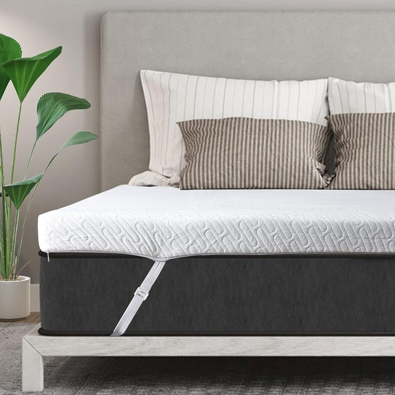 VALUXE 3 Inch Gel Memory Foam Mattress Topper Twin Size High Density Cooling Pad Pressure Relief Bed Topper (with Removable & Washable Bamboo Cover) | Bigbigmart.com