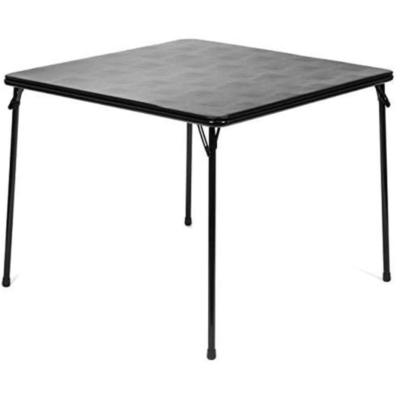 XL Series Square Folding Card Table (38) – Easy-to-Use Collapsible Legs for Portability and Storage – Vinyl Upholstery for Convenient Cleaning – Steel Construction, Wheelchair Accessible (Black) | Bigbigmart.com