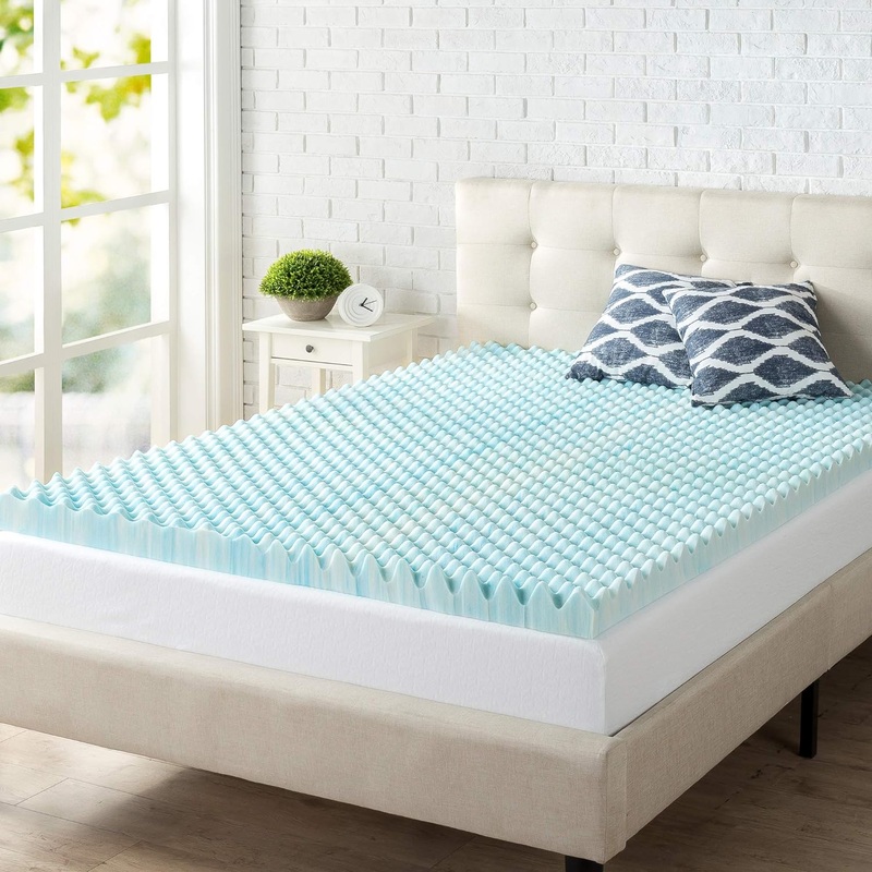 ZINUS 1.5/2/3/4-inch Swirl Gel Cooling Memory Foam Mattress Topper, Cooling Airflow Design, CertiPUR-US Certified (3 in, Full) | Bigbigmart.com