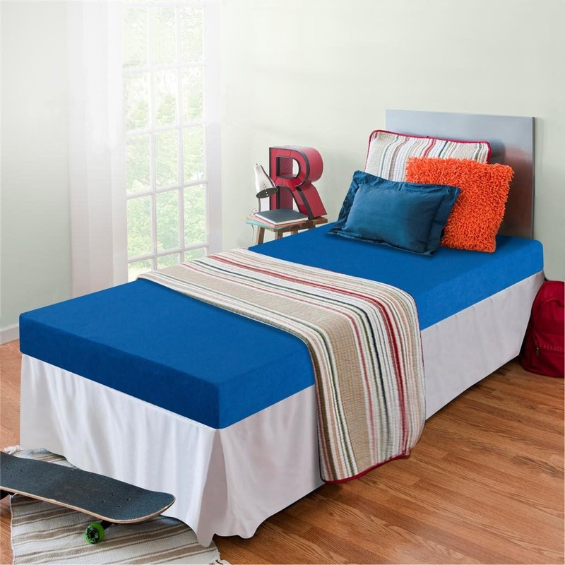 Zinus Memory Foam 5 Inch Bunk Bed / Trundle Bed / Day Bed / Twin Mattress, Blue | Bigbigmart.com