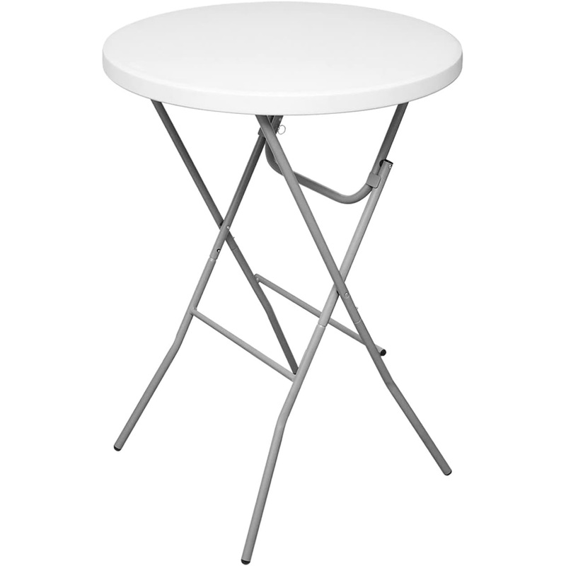 Byliable 32In Cocktail Table, Round High Top Folding Table, Indoor Outdoor Plastic Bar Height Table for Patio, Backyard, Dining Room