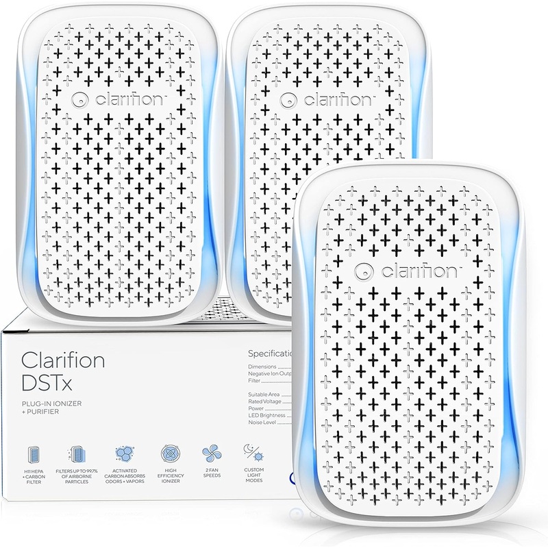 Clarifion – DSTx 2.0 Portable Air Purifier (3 Pack) – Plug In Air Ionizer HEPA Air Filter, Mini Personal Air Purifiers For, Bedroom and Pets Helps With Dust, Smoke, Airborne Dust and Odors | Bigbigmart.com