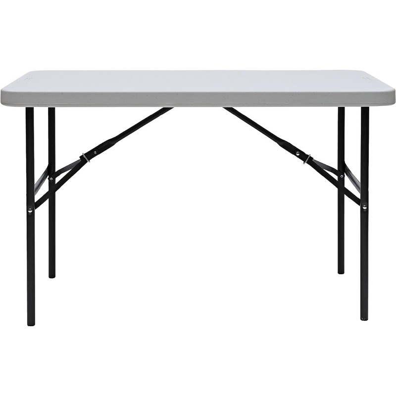 Iceberg IndestrucTable Commercial Folding Table, Indoor or Outdoor, Platinum, 750 lbs. Weight Capacity, 24 W x 48 L | Bigbigmart.com