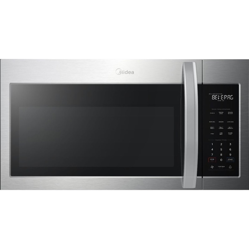 Midea 1.9 Cu. ft. 1000W 30 Over-the-Range (OTR) Microwave, Stainless Steel | Bigbigmart.com