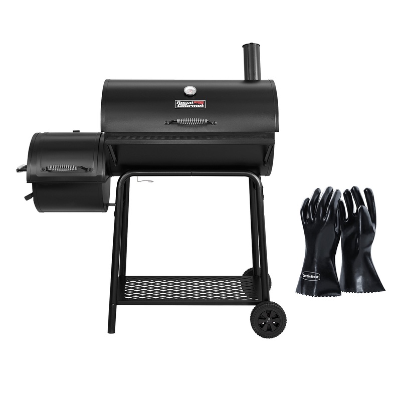 Royal Gourmet 30 CC1830FG, Charcoal Grill with Offset Smoker with High Heat-Resistant BBQ Gloves | Bigbigmart.com