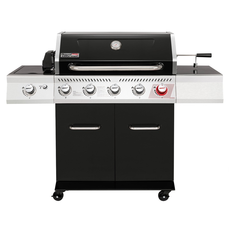 Royal Gourmet GA5404H Deluxe 5-Burner Gas Grill with Rotisserie Kit, Sear Burner, and Side Burner | Bigbigmart.com
