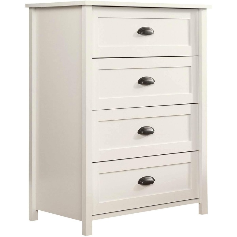 Sauder County Line 4-Drawer Chest (Soft White finish) | Bigbigmart.com