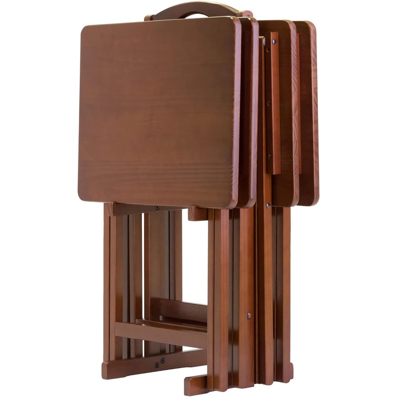 Winsome Alex Snack Table, Walnut, 19.06×14.57×25.98, 5-PC Set | Bigbigmart.com