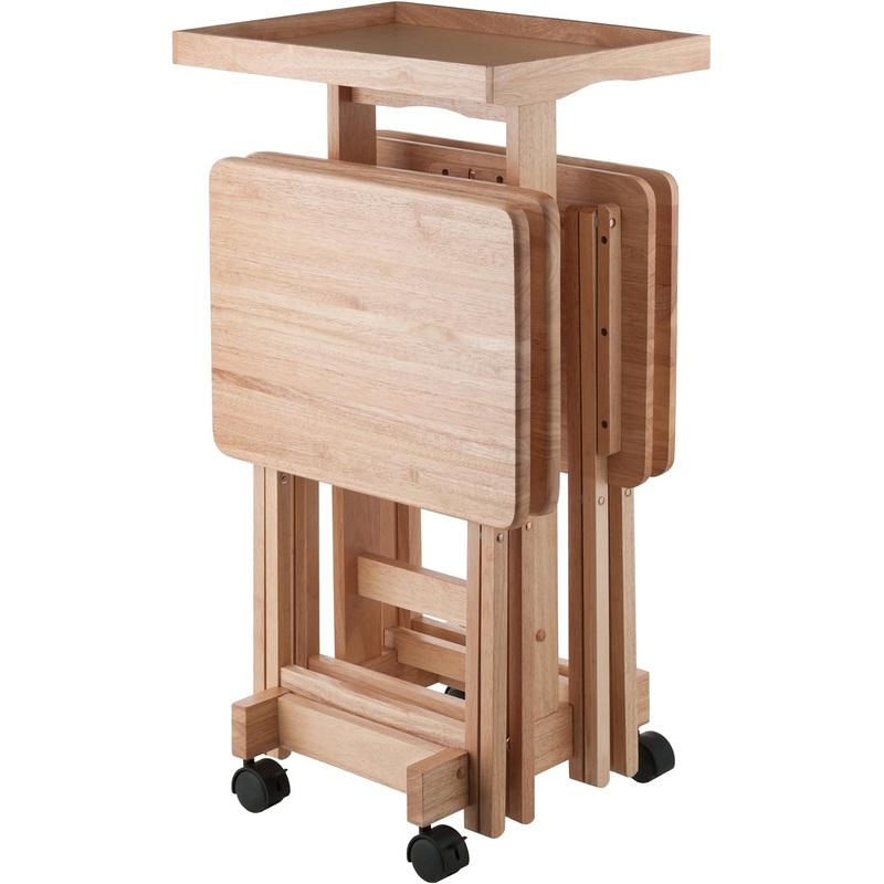 Winsome Isabelle 6 Piece Snack Table Set, Natural, 19.69×15.91×36.22 | Bigbigmart.com