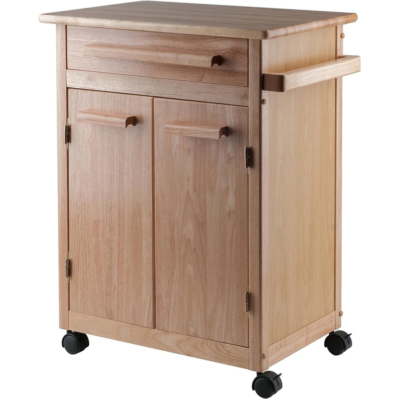 Winsome Wood Single Drawer Kitchen Cabinet Storage Cart, Natural | Bigbigmart.com