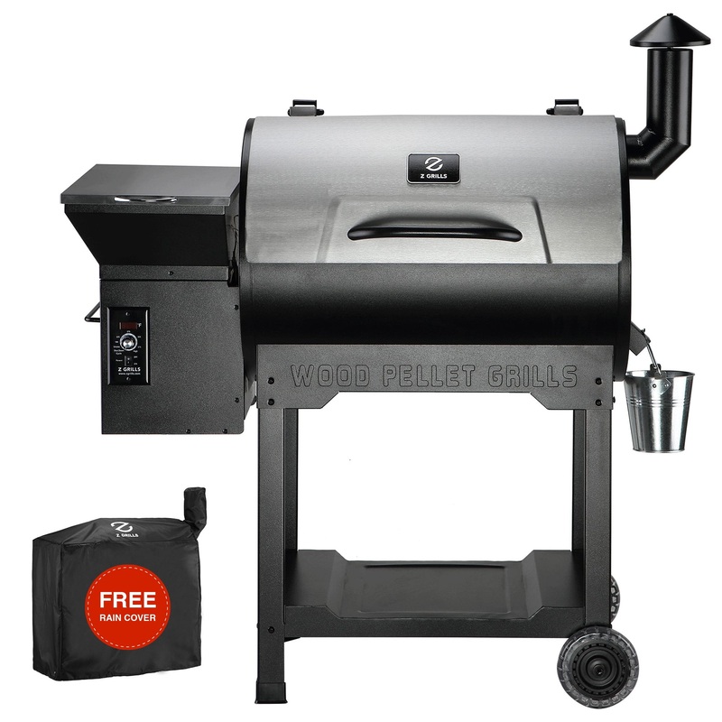 Z GRILLS ZPG-7002B3E 694 sq. in. Wood Pellet Grill and Smoker 8-in-1 BBQ Stainless Steel | Bigbigmart.com