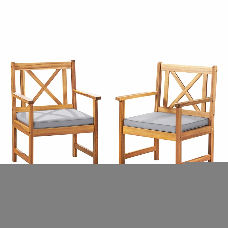 Alaterre Furniture Manchester Acacia Wood Chairs with Cushions – Set of 2, Natural | Bigbigmart.com