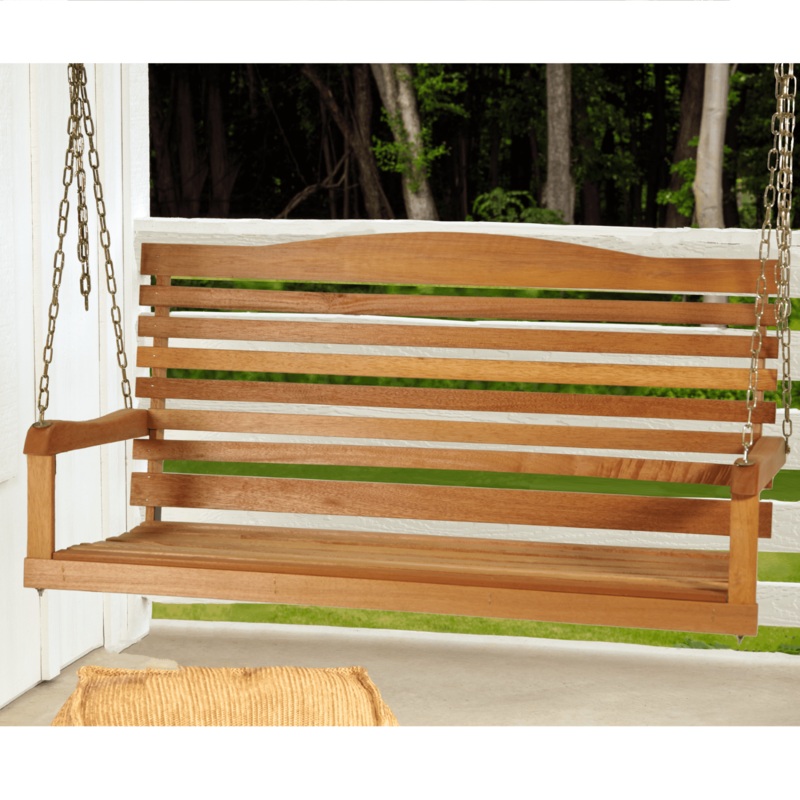 Barrington 4 foot Honey Brown Mahogany Hardwood Swing Seats 1-2 People 901678 | Bigbigmart.com