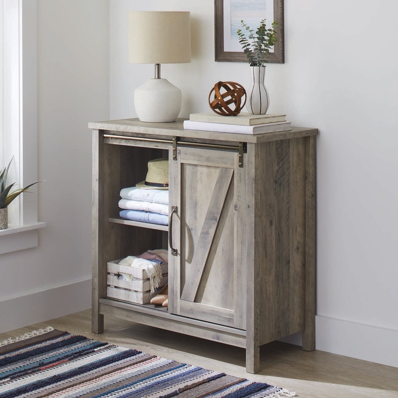 Better Homes & Gardens Modern Farmhouse Accent Storage Cabinet, Rustic Gray Finish | Bigbigmart.com