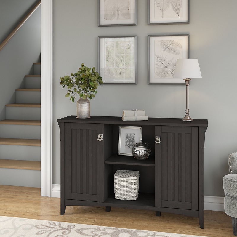 Bush Furniture Salinas Accent Storage Cabinet with Doors, Vintage Black | Bigbigmart.com
