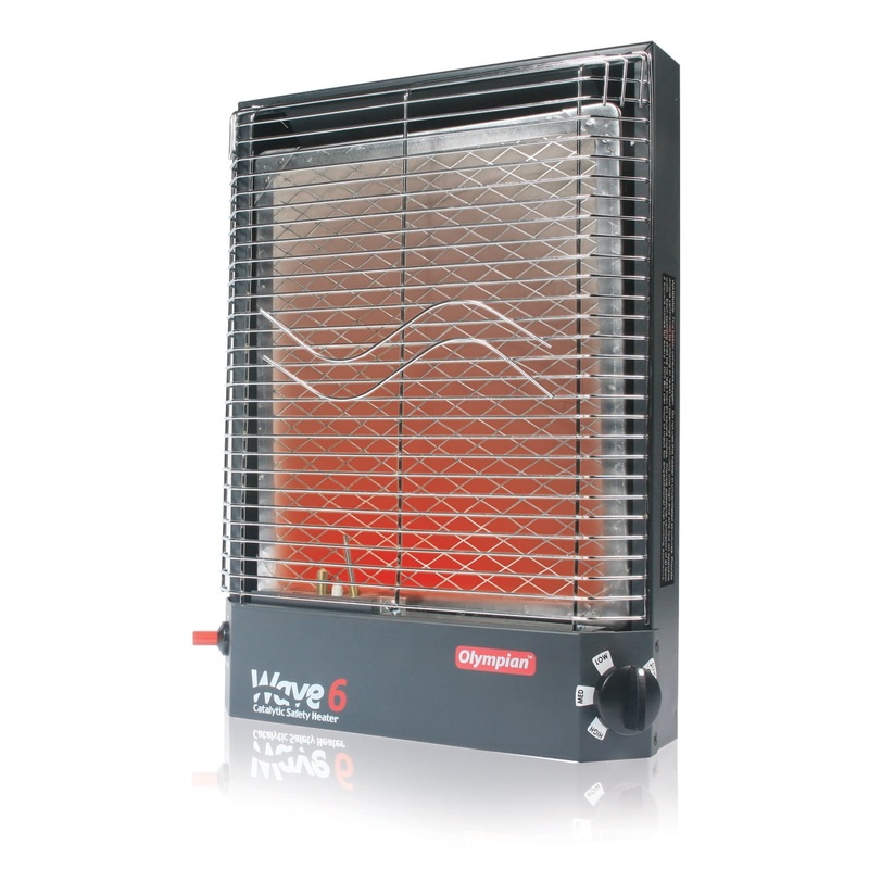 Camco Olympian Wave 6 Catalytic Safety Heater | Adjustable from 3200 to 6000 BTUs | Black (57341) | Bigbigmart.com