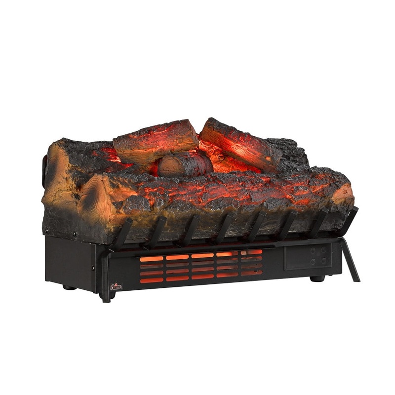 Duraflame Infrared Quartz Rustic Pine Electric Log Set Heater, Black | Bigbigmart.com